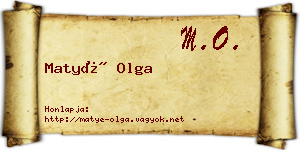 Matyé Olga névjegykártya