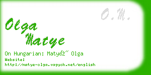 olga matye business card